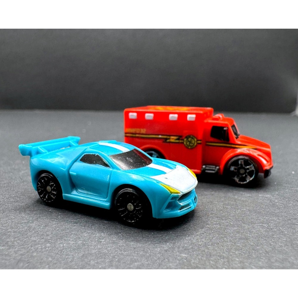 Hasbro Micro Machines Series 1 Blue Sports Car and Red Fire Truck Set 2020